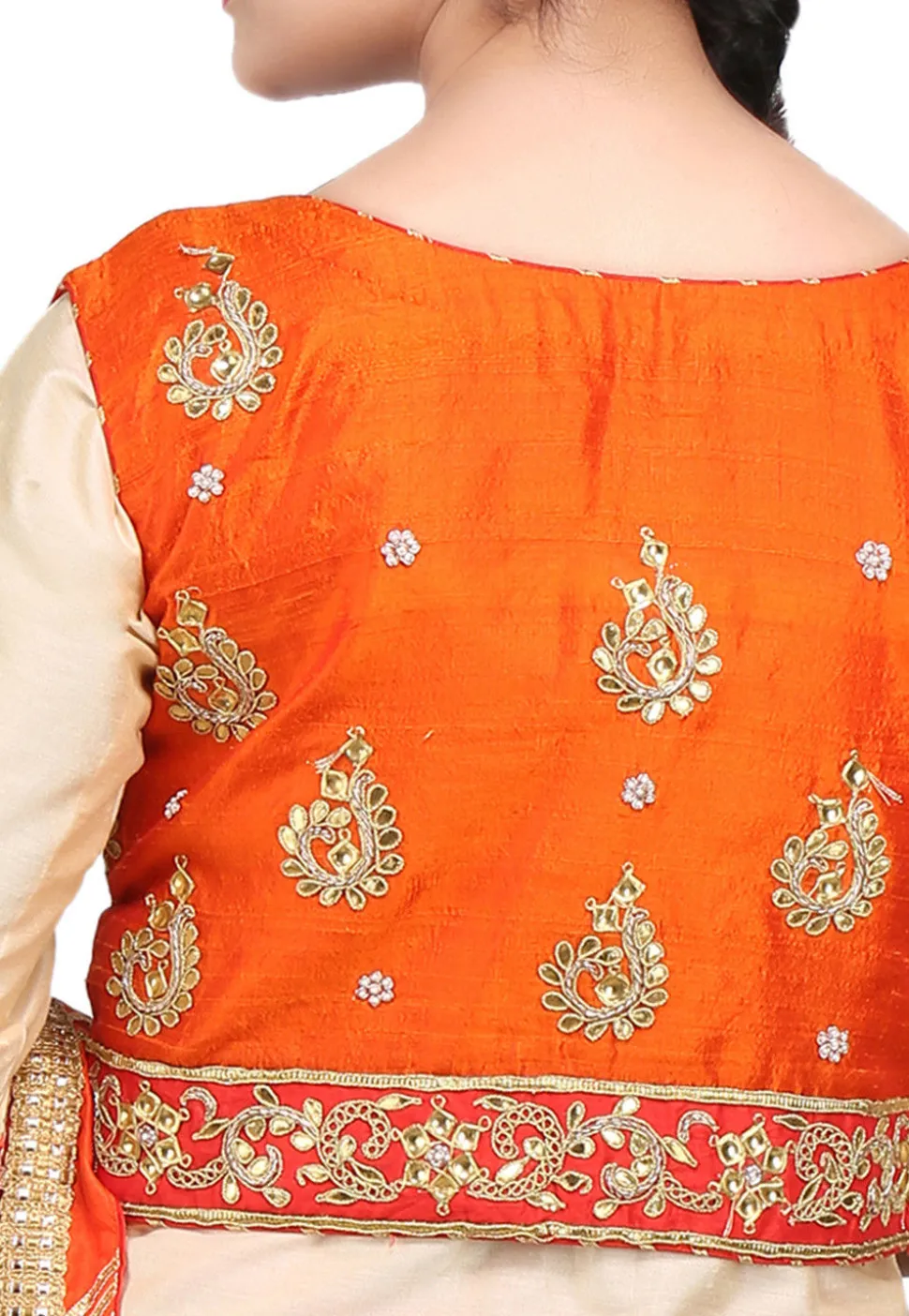 Embroidered Cotton Silk Jacket Style Punjabi Suit in Beige