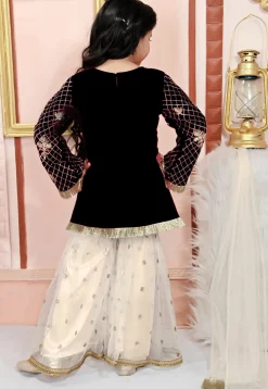 Embroidered Cotton Silk Pakistani Suit in Black
