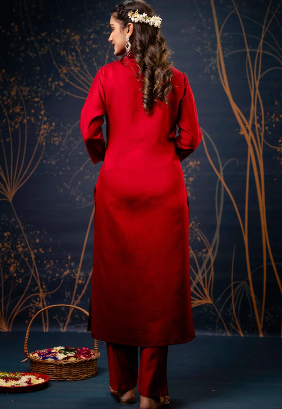 Embroidered Cotton Silk Pakistani Suit in Maroon