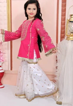 Embroidered Cotton Silk Pakistani Suit in Pink