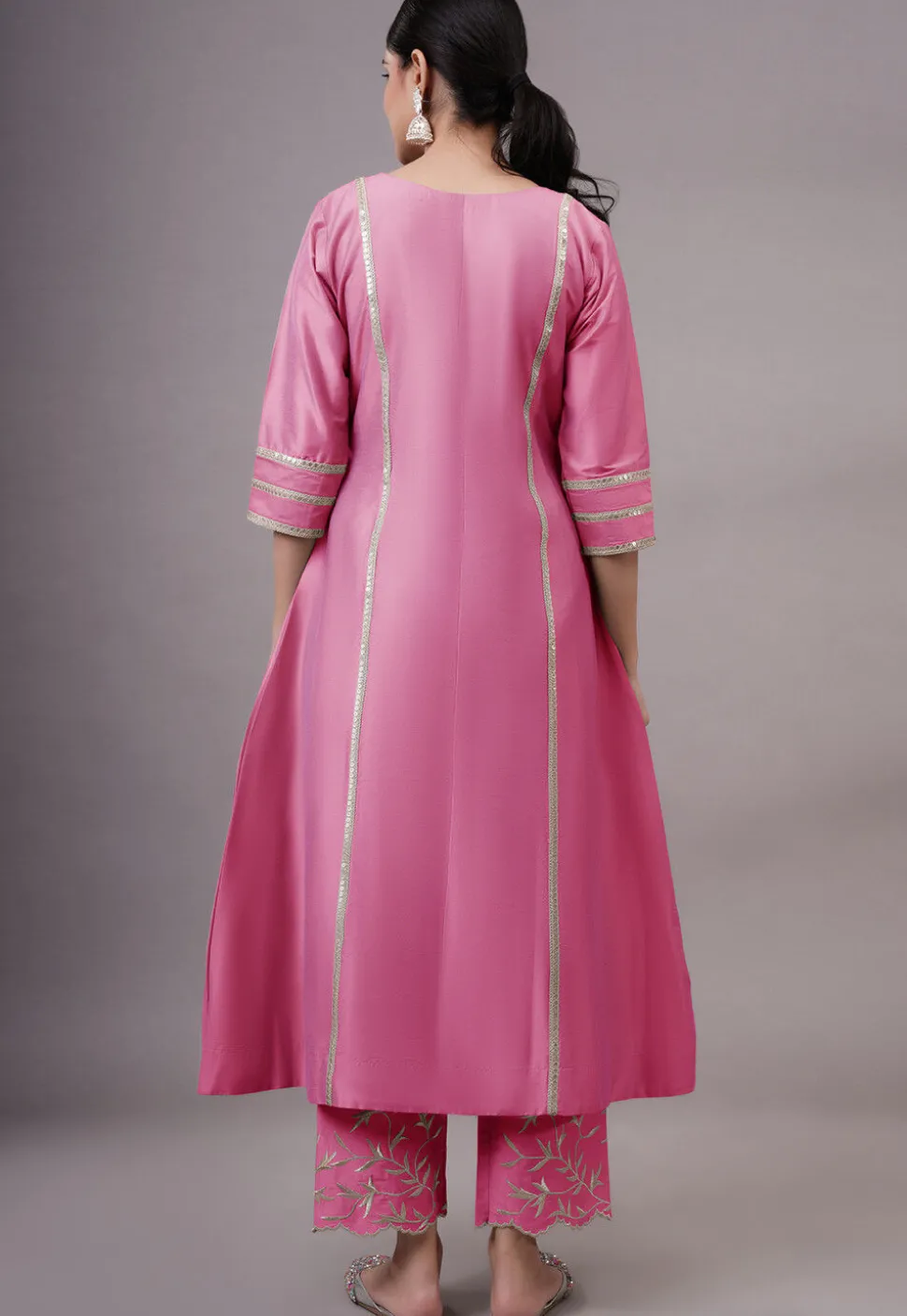 Embroidered Cotton Silk Pakistani Suit in Pink