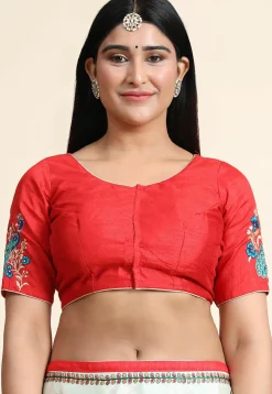 Embroidered Crepe Silk Saree in Light Pink