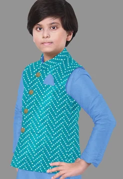 Embroidered Dupion Silk Kurta Set in Light Blue