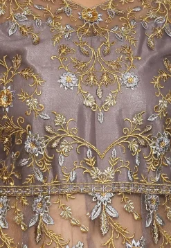 Embroidered Dupion Silk Lehenga in Lilac