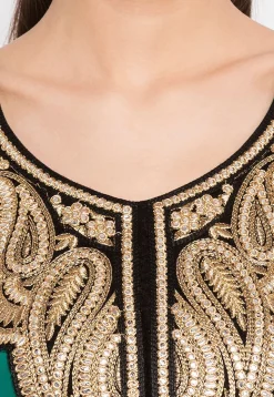 Embroidered Georgette Anarkali Suit in Teal Green