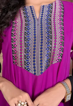 Embroidered Georgette Anarkali Suit in Magenta
