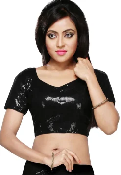 Embroidered Georgette Blouse in Black