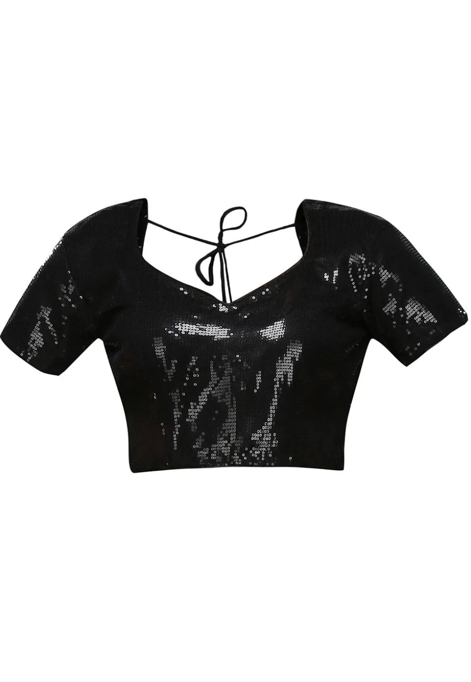 Embroidered Georgette Blouse in Black