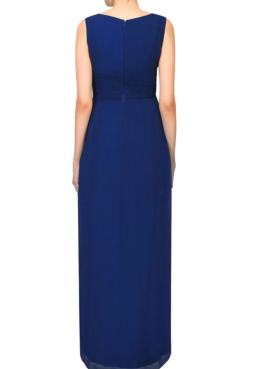 Embroidered Georgette Gown in Dark Blue