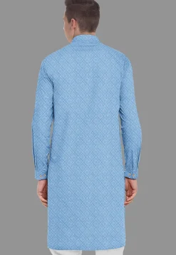 Embroidered Georgette Kurta in Sky Blue