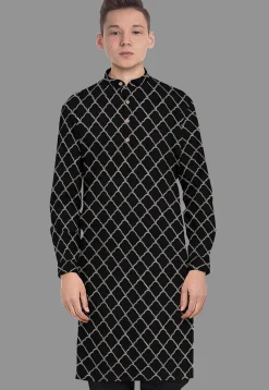 Embroidered Georgette Kurta in Black