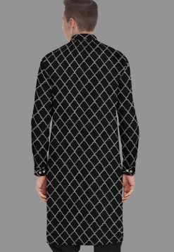 Embroidered Georgette Kurta in Black