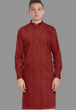 Embroidered Georgette Kurta in Maroon