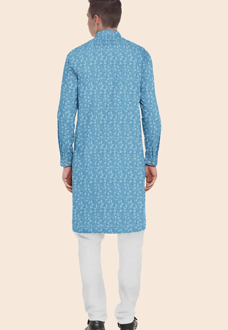 Embroidered Georgette Kurta Set in Sky Blue