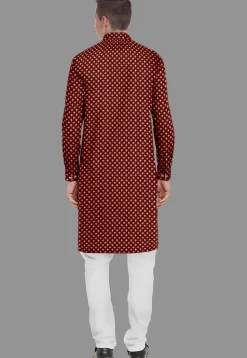 Embroidered Georgette Kurta Set in Maroon