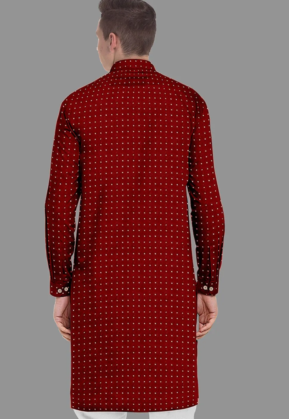 Embroidered Georgette Kurta in Maroon