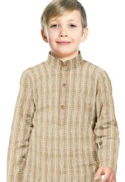 Embroidered Georgette Kurta Set in Off White