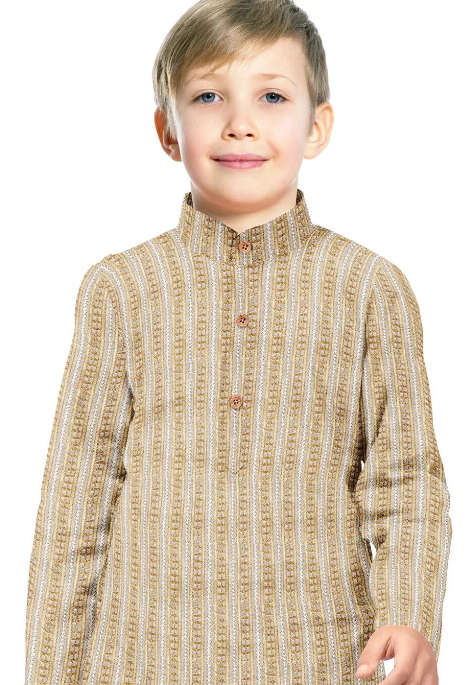 Embroidered Georgette Kurta Set in Off White
