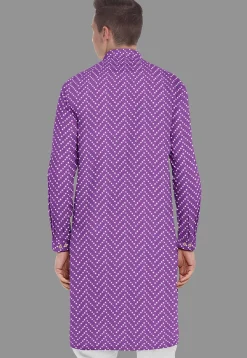 Embroidered Georgette Kurta in Purple