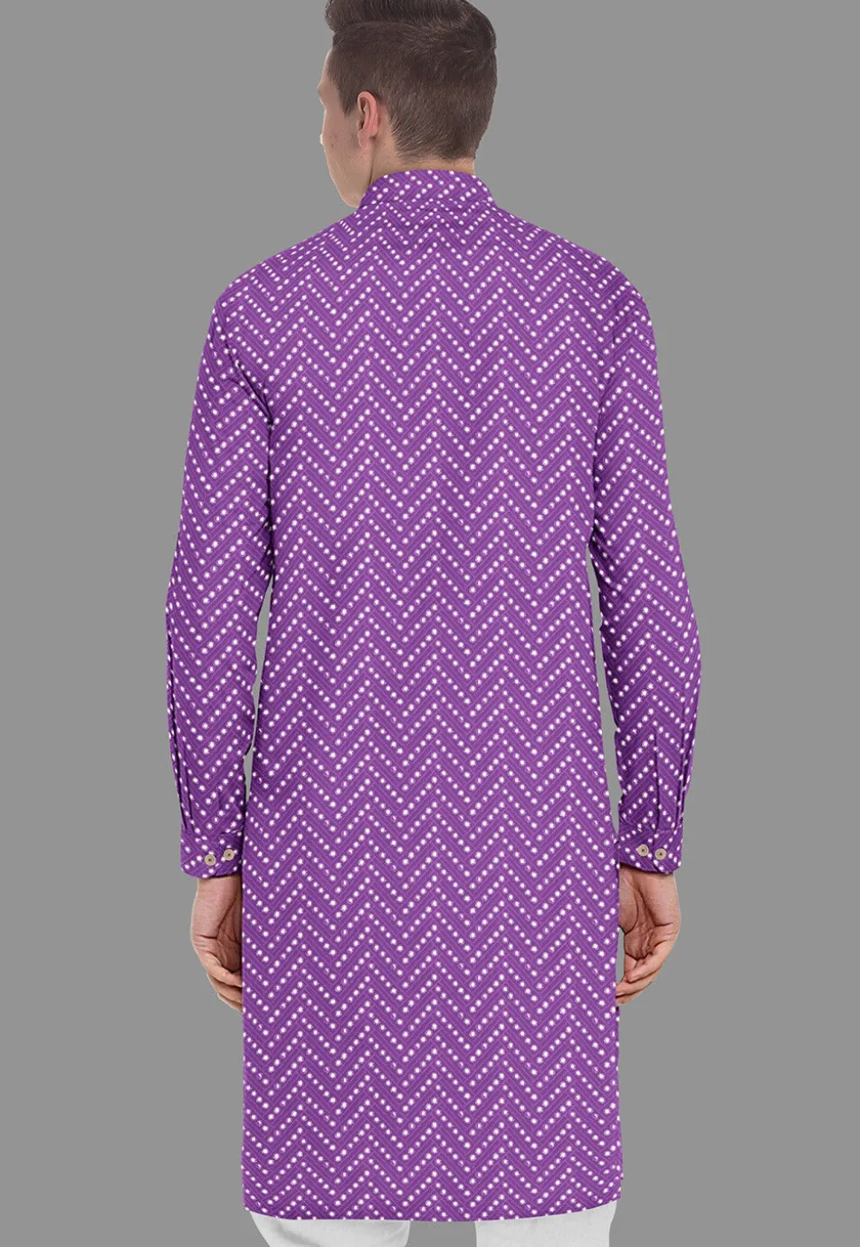 Embroidered Georgette Kurta in Purple