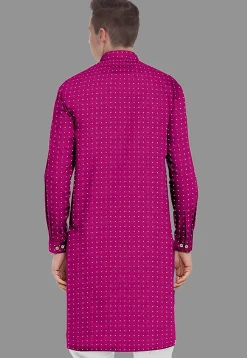Embroidered Georgette Kurta in Magenta