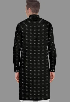 Embroidered Georgette Kurta in Black