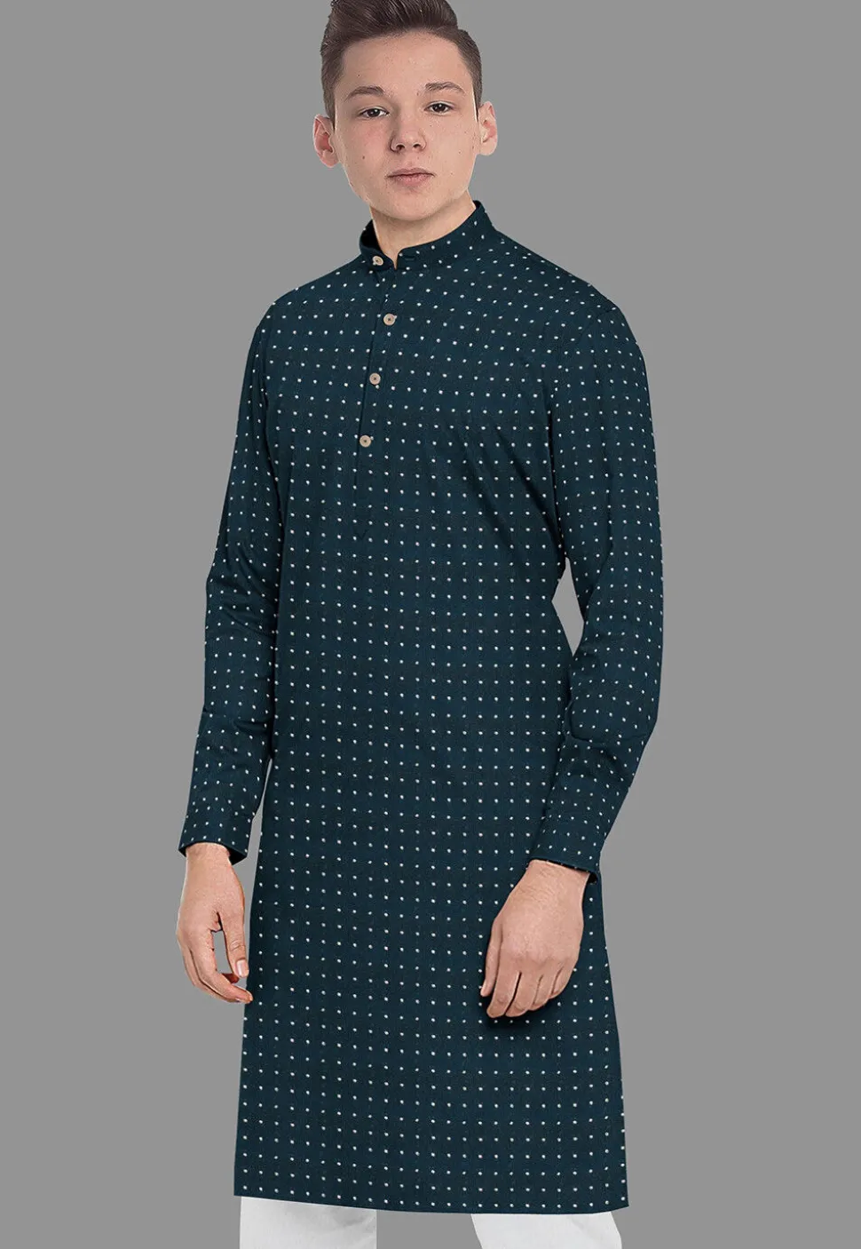 Embroidered Georgette Kurta in Indigo Blue