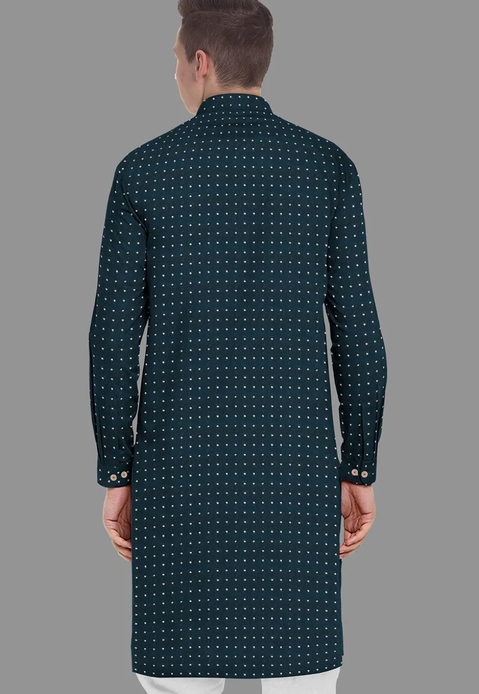 Embroidered Georgette Kurta in Indigo Blue