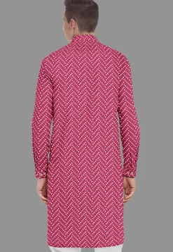 Embroidered Georgette Kurta in Fuchsia