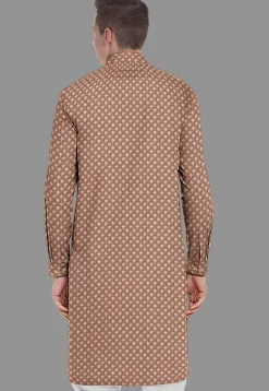 Embroidered Georgette Kurta in Rose Gold