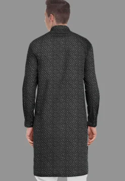 Embroidered Georgette Kurta in Black