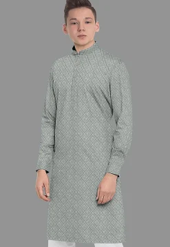 Embroidered Georgette Kurta in Grey
