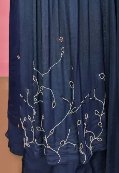 Embroidered Georgette Lehenga in Blue