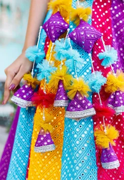Embroidered Georgette Lehenga in Multicolor