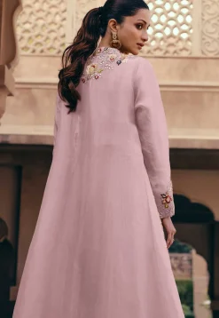 Embroidered Georgette Lehenga in Pink