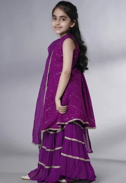 Embroidered Georgette Pakistani Suit in Purple