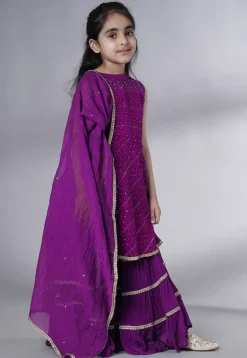 Embroidered Georgette Pakistani Suit in Purple
