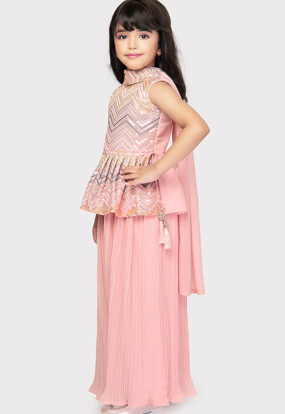 Embroidered Georgette Pakistani Suit in Pink