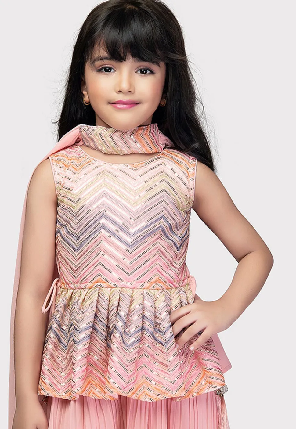 Embroidered Georgette Pakistani Suit in Pink