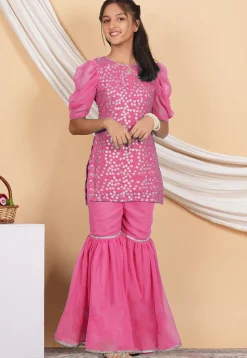 Embroidered Georgette Pakistani Suit in Pink