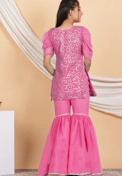 Embroidered Georgette Pakistani Suit in Pink