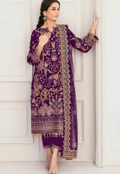 Embroidered Georgette Pakistani Suit in Purple