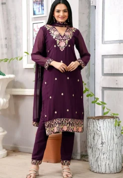 Embroidered Georgette Pakistani Suit in Faux Georgette