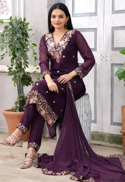 Embroidered Georgette Pakistani Suit in Faux Georgette