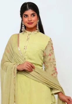 Embroidered Georgette Pakistani Suit in Pastel Green