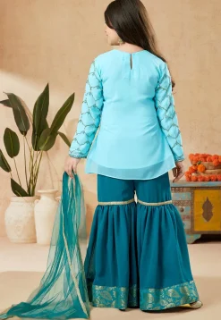 Embroidered Georgette Pakistani Suit in Sky Blue