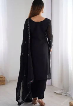 Embroidered Georgette Pakistani Suit in Black