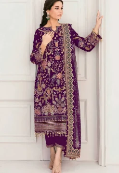 Embroidered Georgette Pakistani Suit in Purple