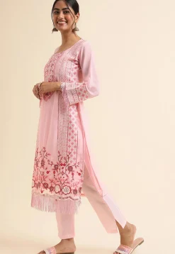 Embroidered Georgette Pakistani Suit in Light Pink