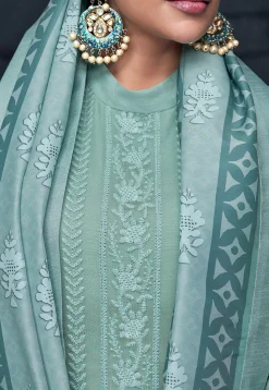 Embroidered Georgette Pakistani Suit in Pastel Blue